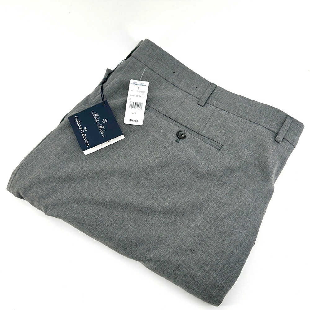 Brooks Brothers Explorer Collection Wool Suit Dress Pants Mens 53/32 Gray NWT